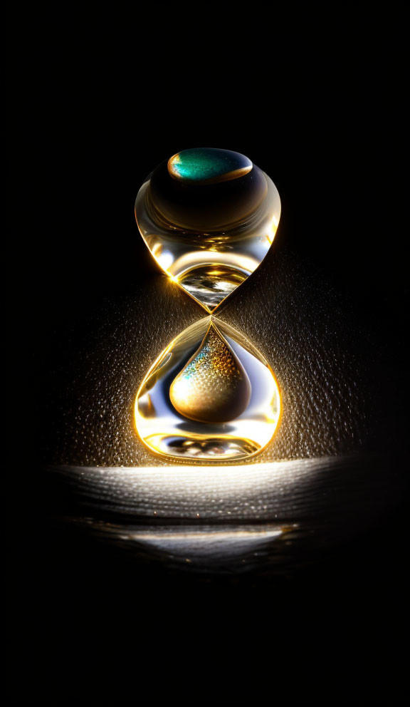 Hourglass with gold