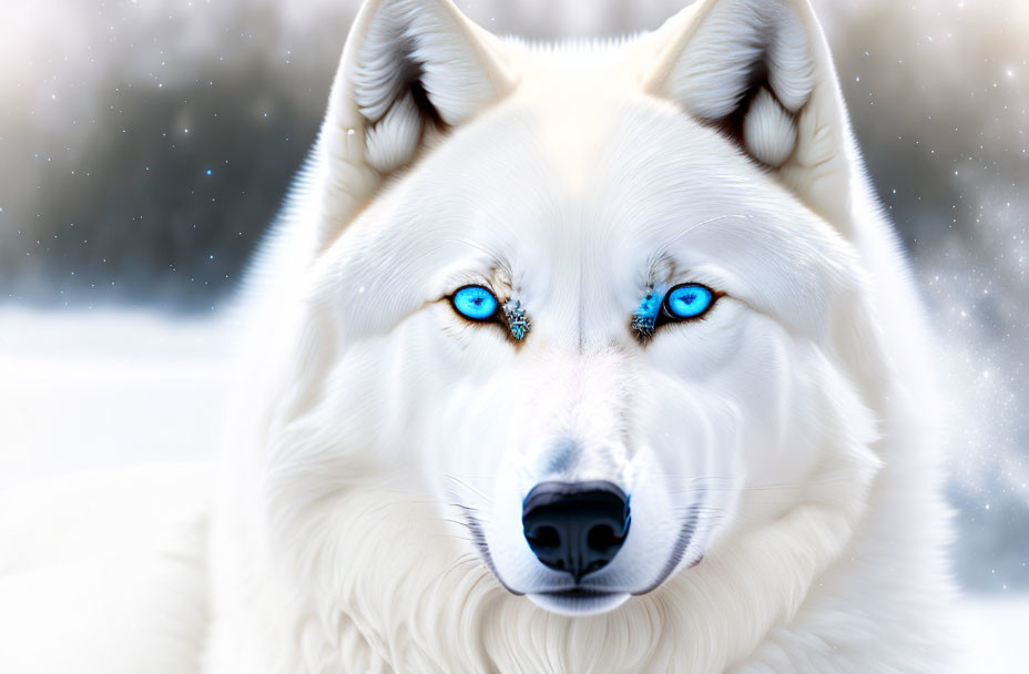 white wolf with blue eyes