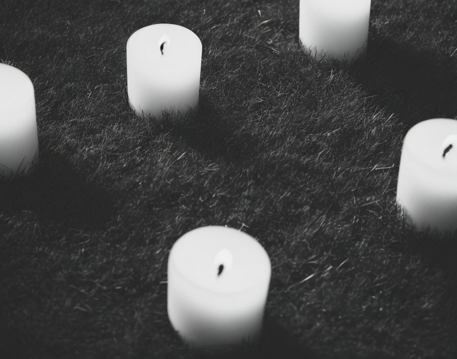 candles on grass