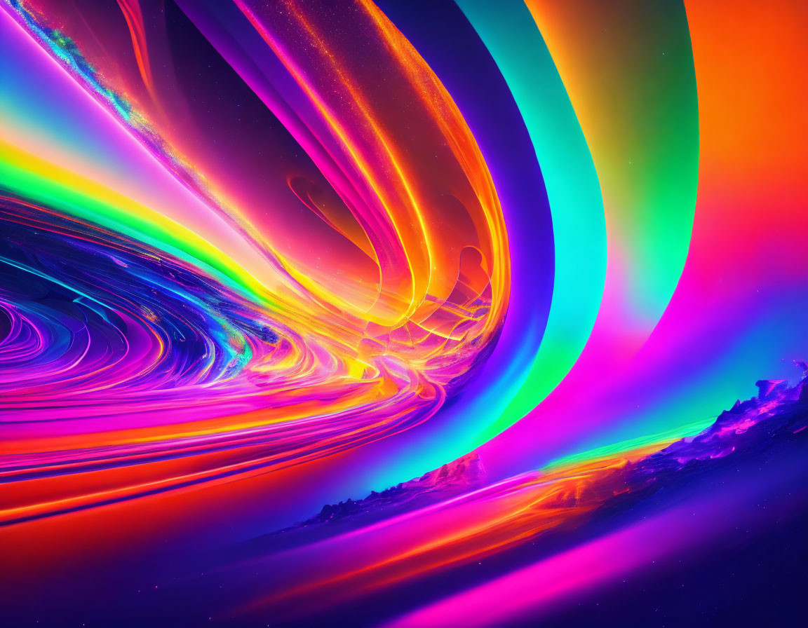 Colorful Swirling Psychedelic Abstract Art with Dynamic Energy