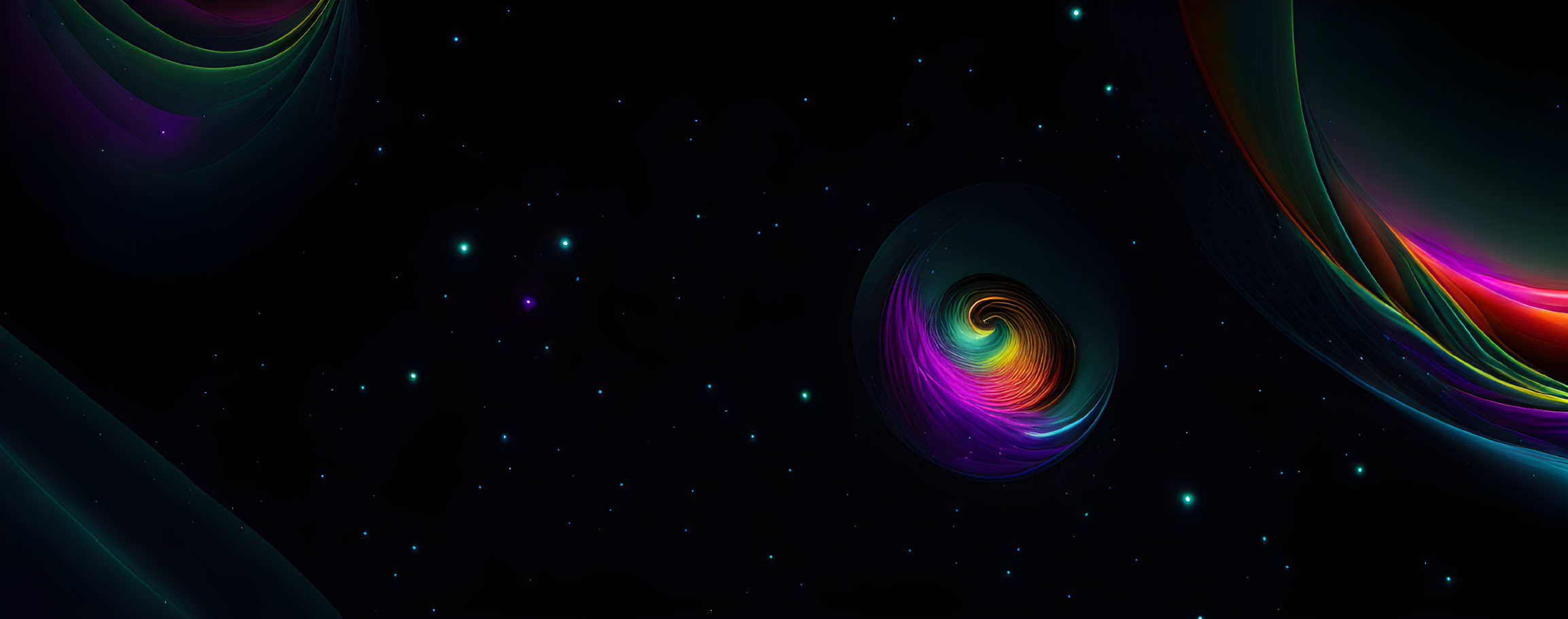 Vibrant Cosmic Scene with Multicolored Nebulas and Stars