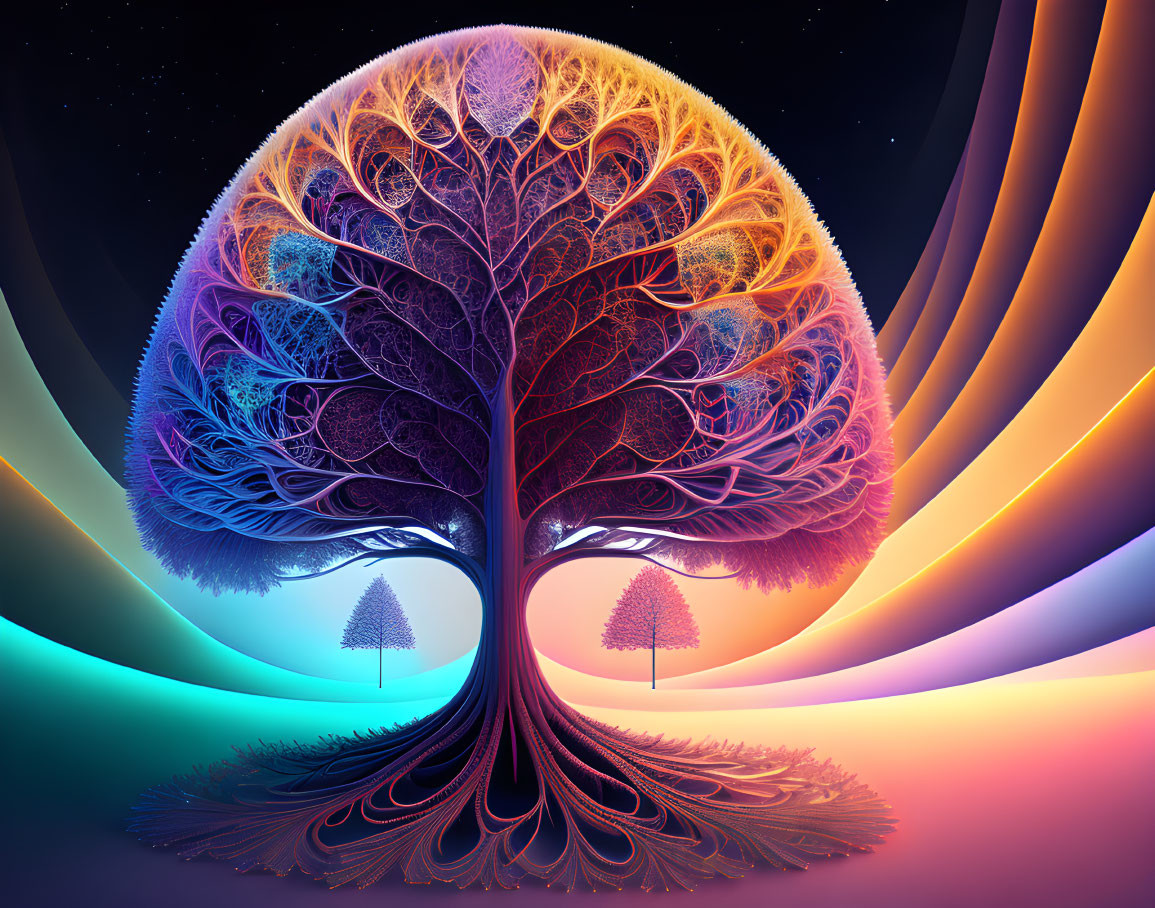Omega fractal tree