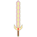 Fancy sword with golden hilt and purple jewel-encrusted blade