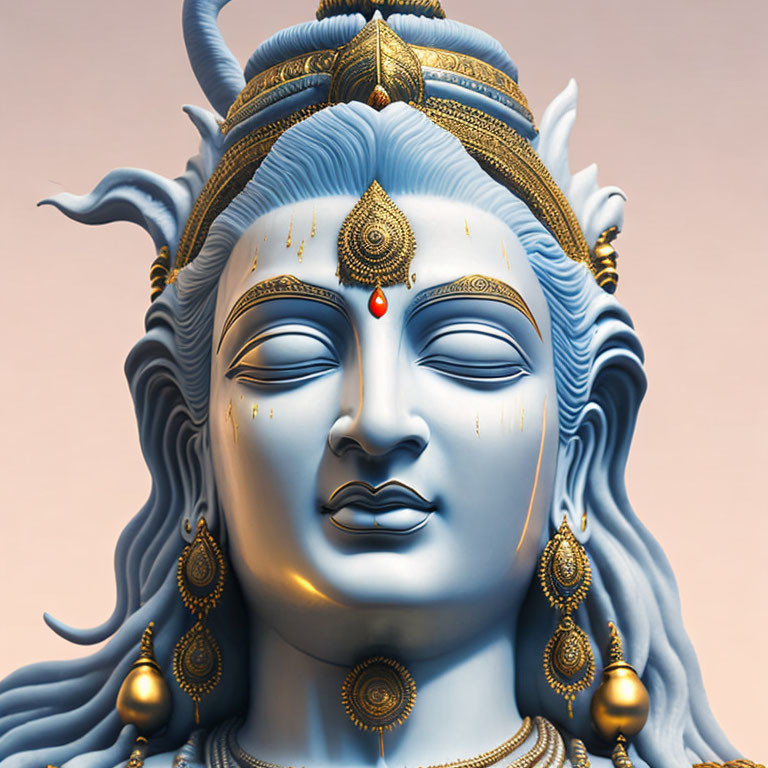 Lord Shiva in deep Meditating pose with eyes close