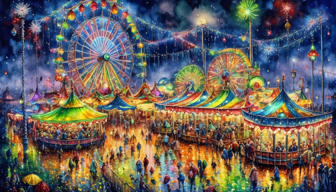 The carnival at night