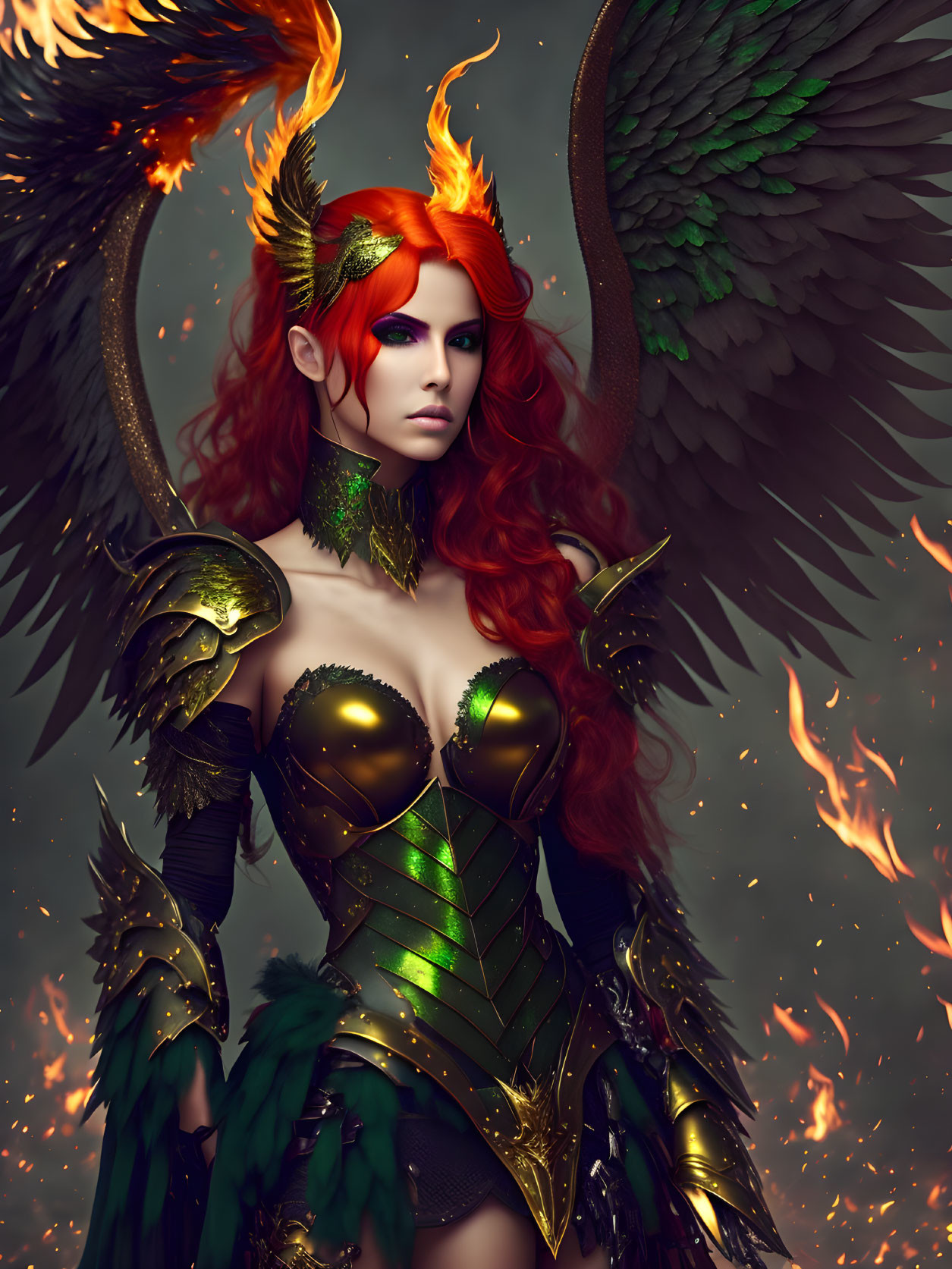 Angel in green armor.