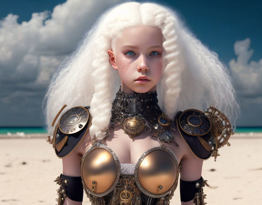 Albino teen girl