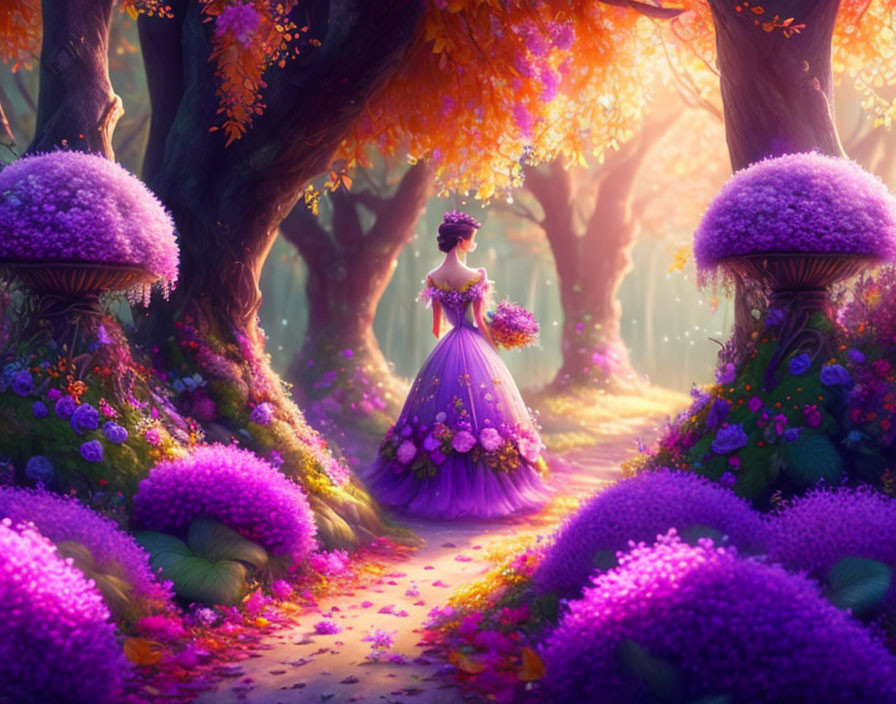 Lavender rose, autumnal fairy forest 