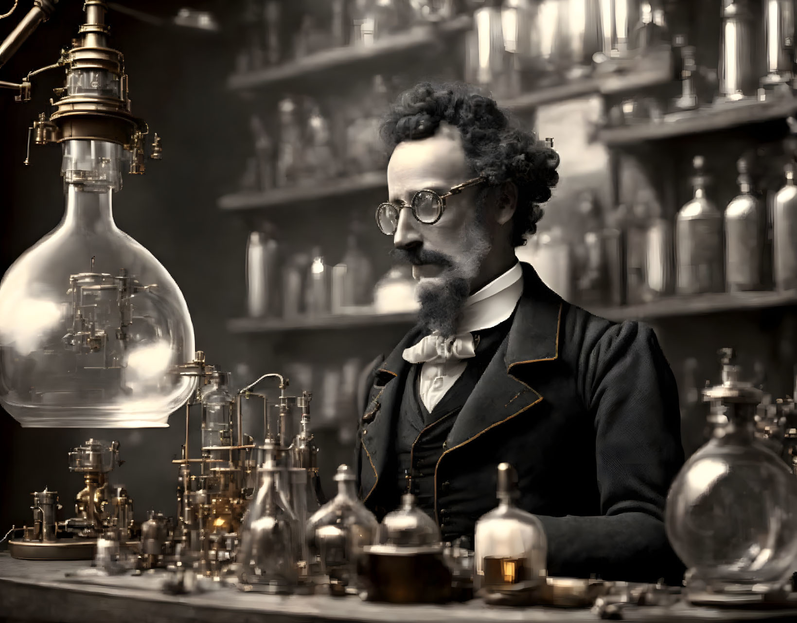 Victorian Mad Scientist at work