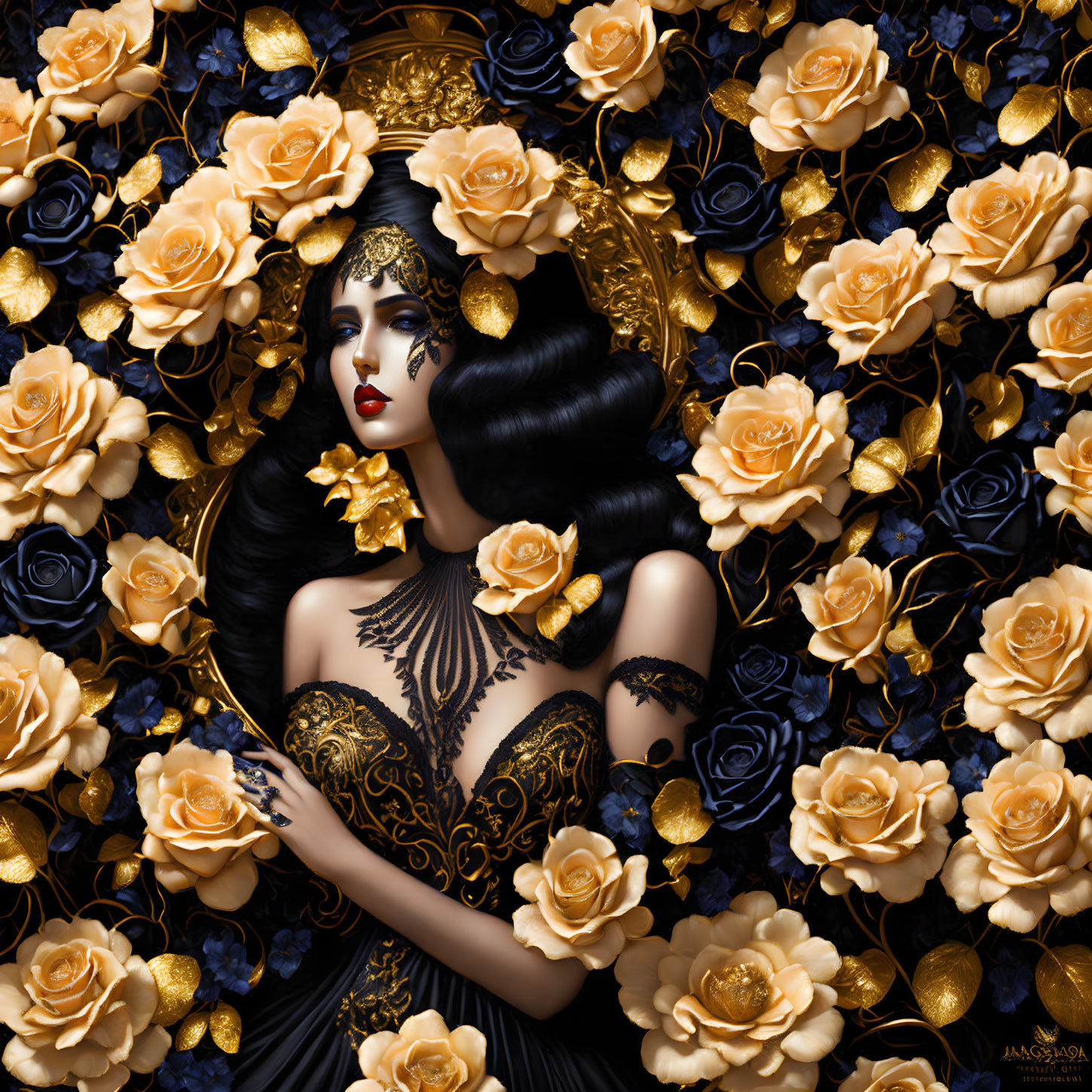Elegance in Gilded Roses