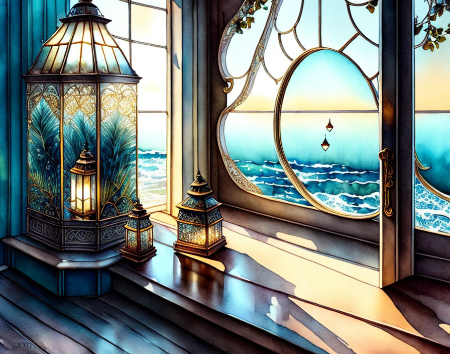 Big window with an ocean view