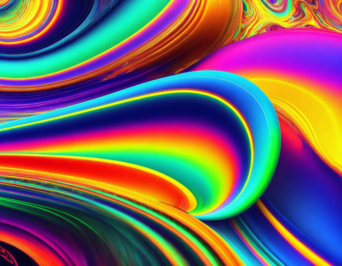 Colorful Swirls in Fluid-Like Digital Art