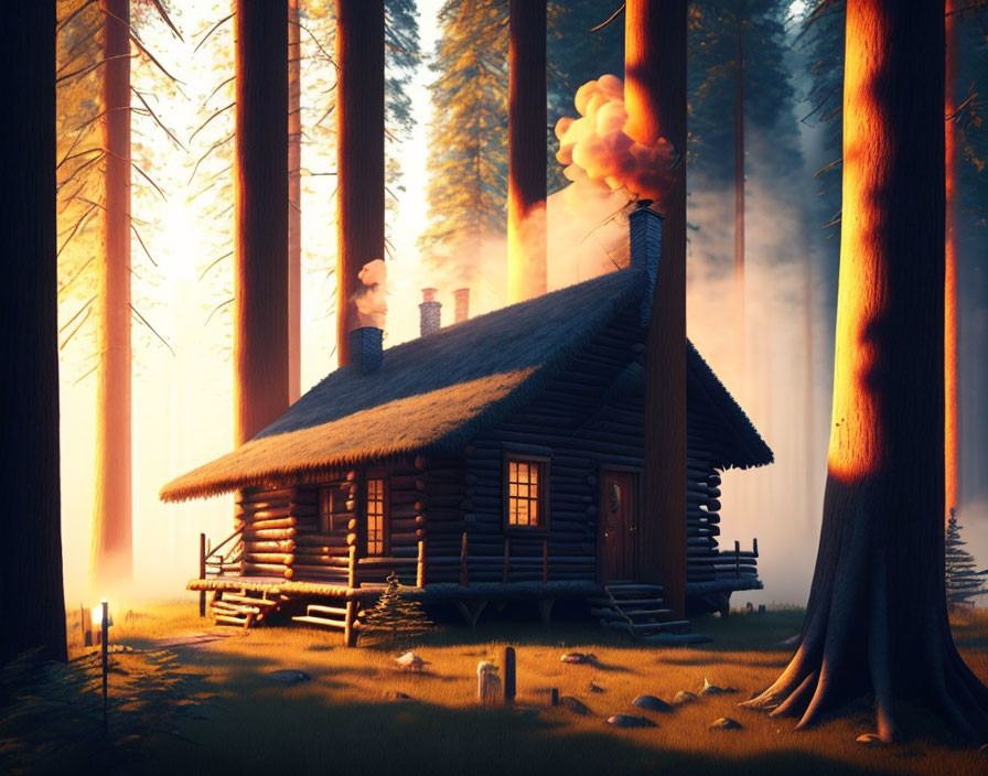 A cabin deep in the forrest