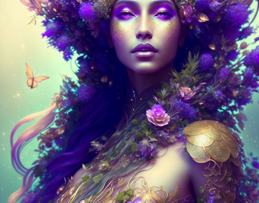  Full view portrait mystical ethereal herbs goddes