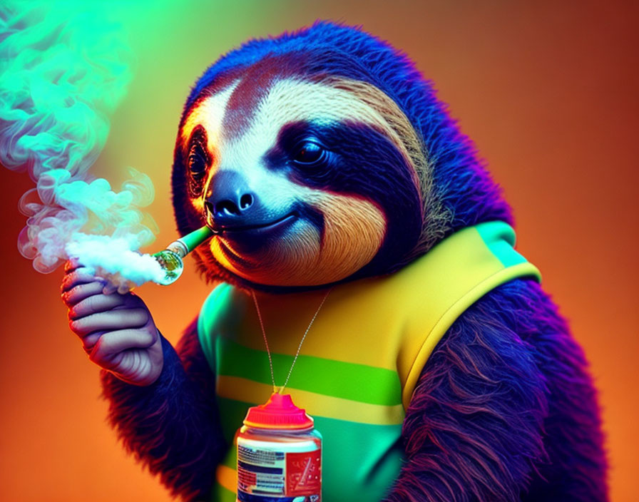 Smoking sloth