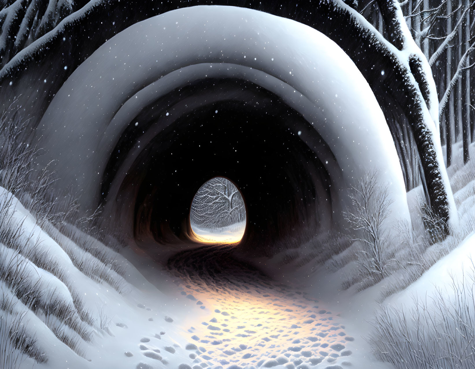 Snowy tunnel
