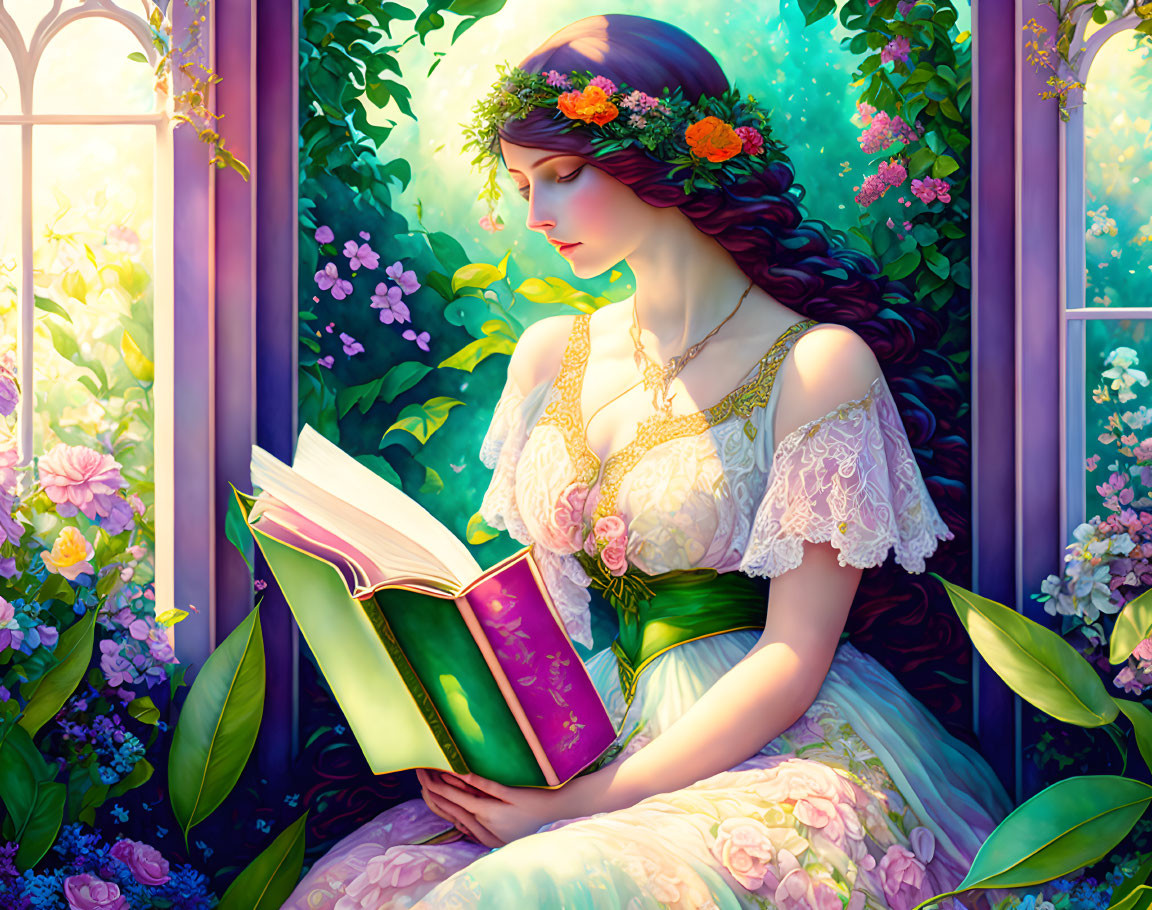 Reading in the garden