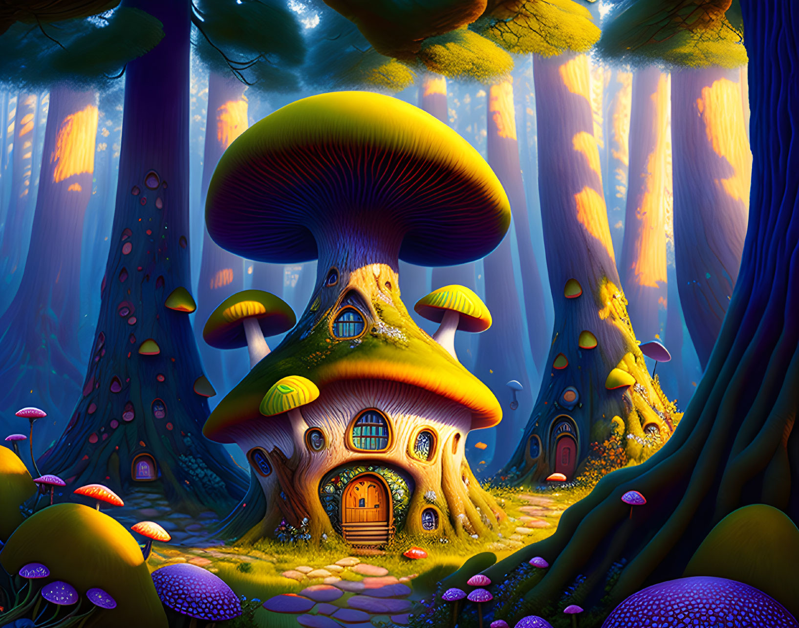 Cottage in a Coniferous Mushroom 