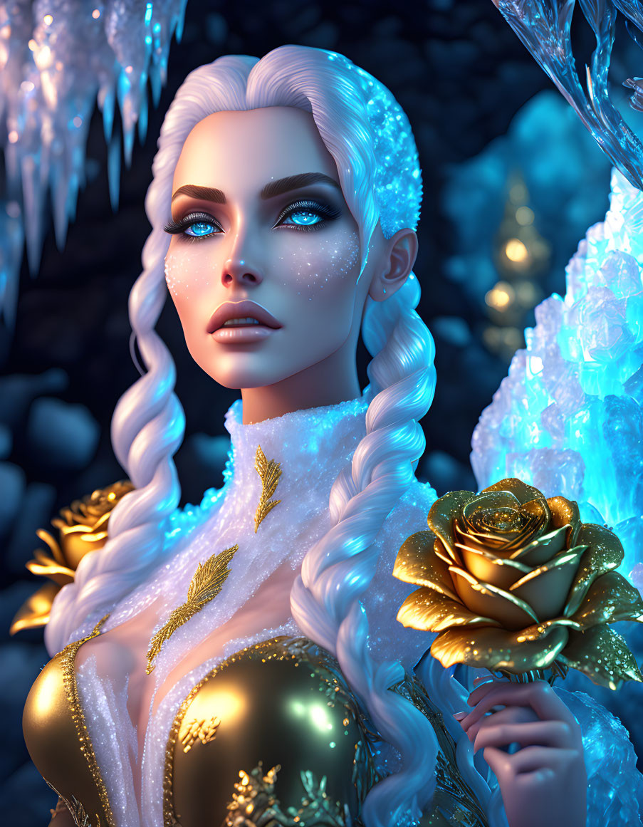 Gold obsessed ice-woman