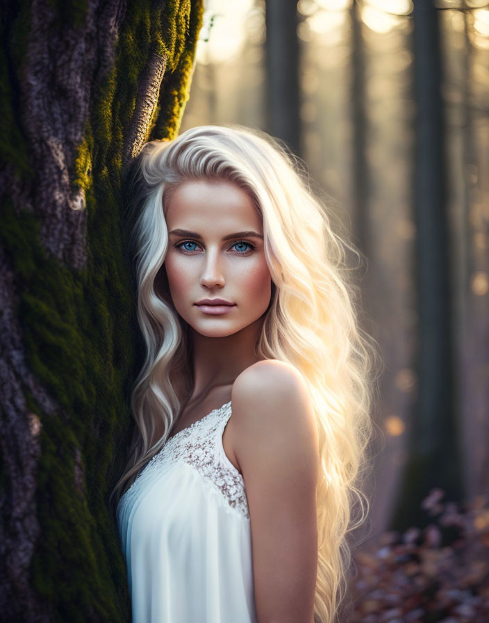 pretty blonde in the forest