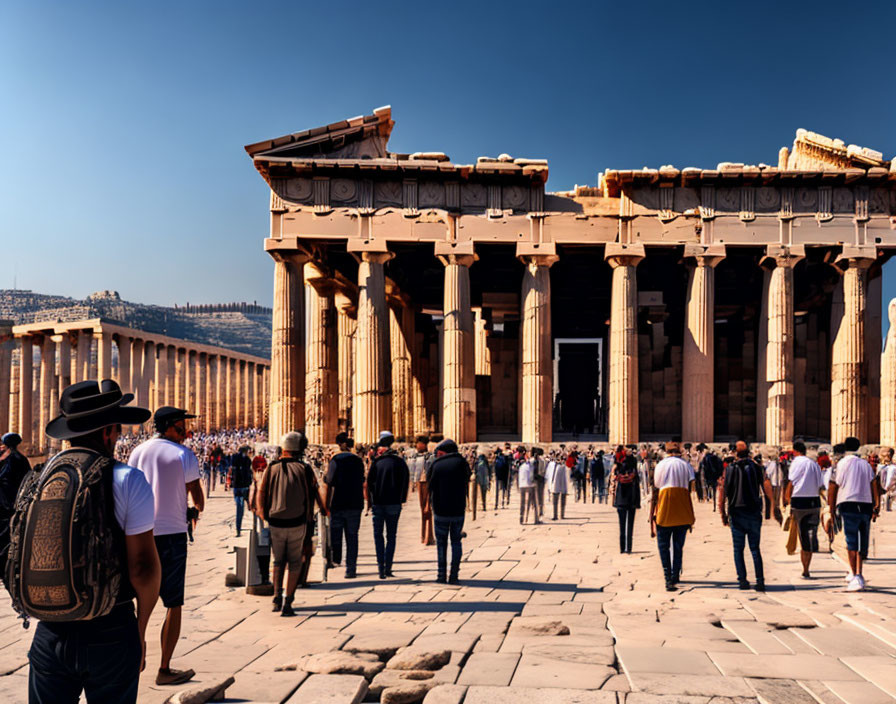 Athens, the Parthenon on Agora and the people