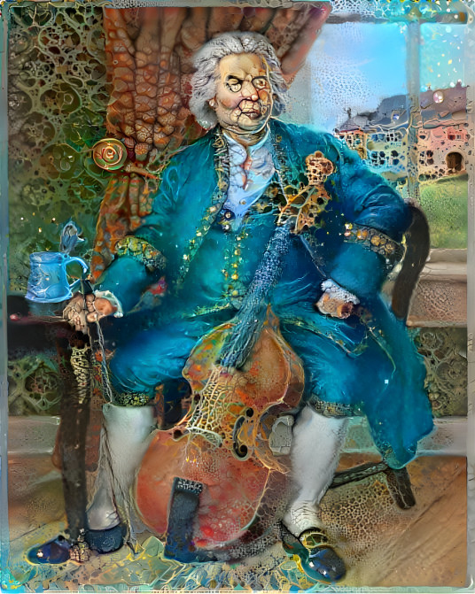 Bach che suona la viola da gamba