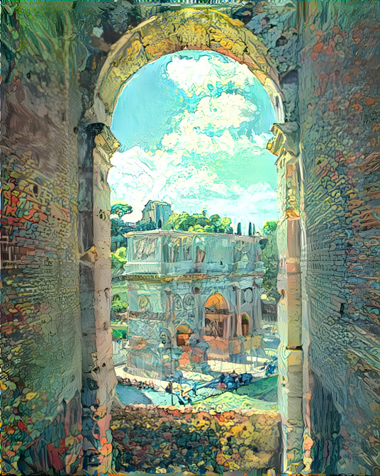 Affaccio dal Colosseo, l'Arco di Costantino