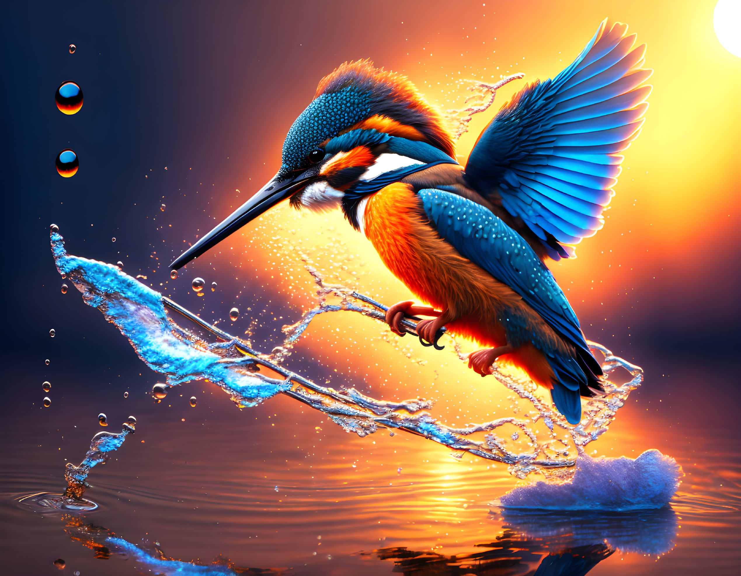 One Kingfisher Fishing - A Magical and Surreal Mas