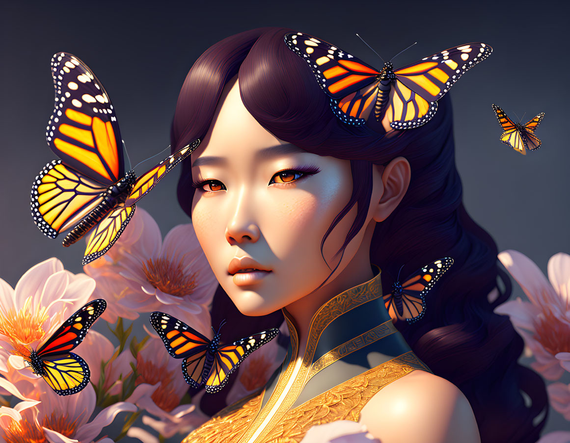 Monarch Butterfly Character Art: