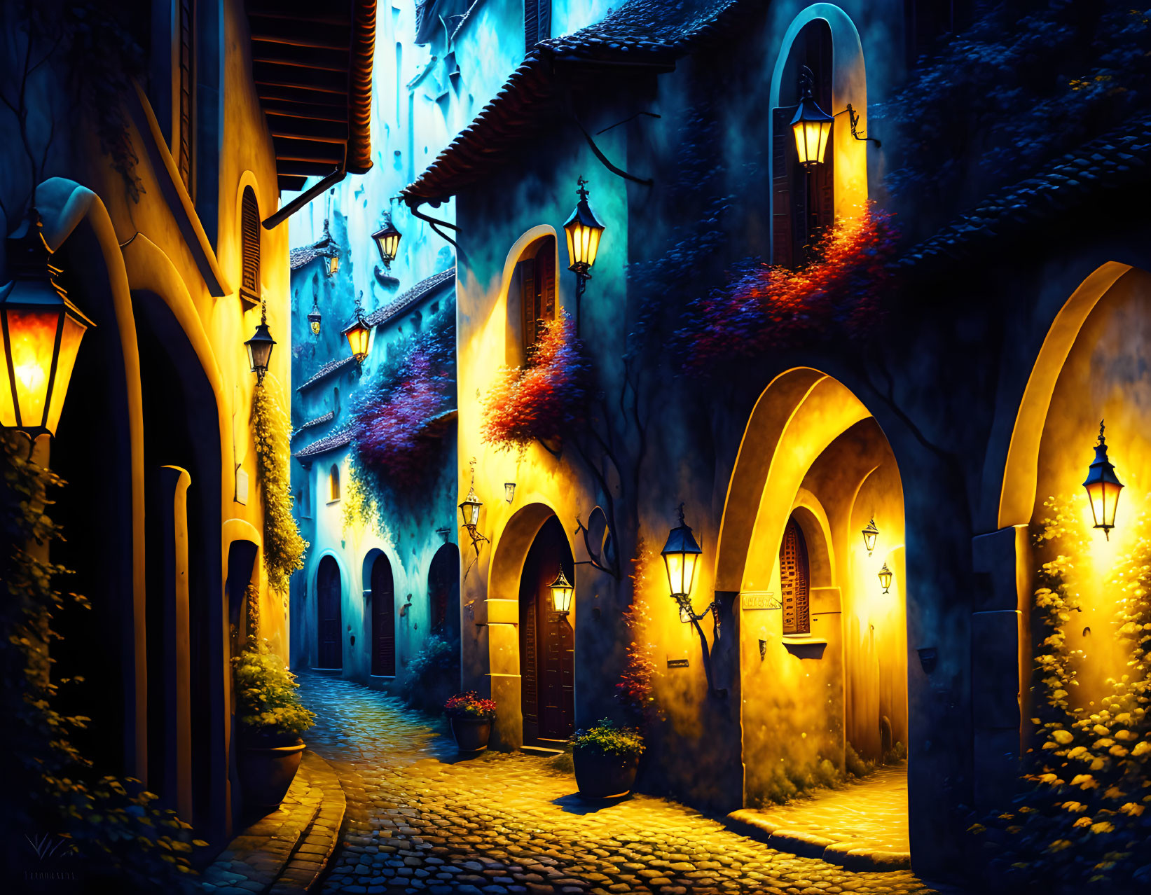 Gorgeous medieval town alley