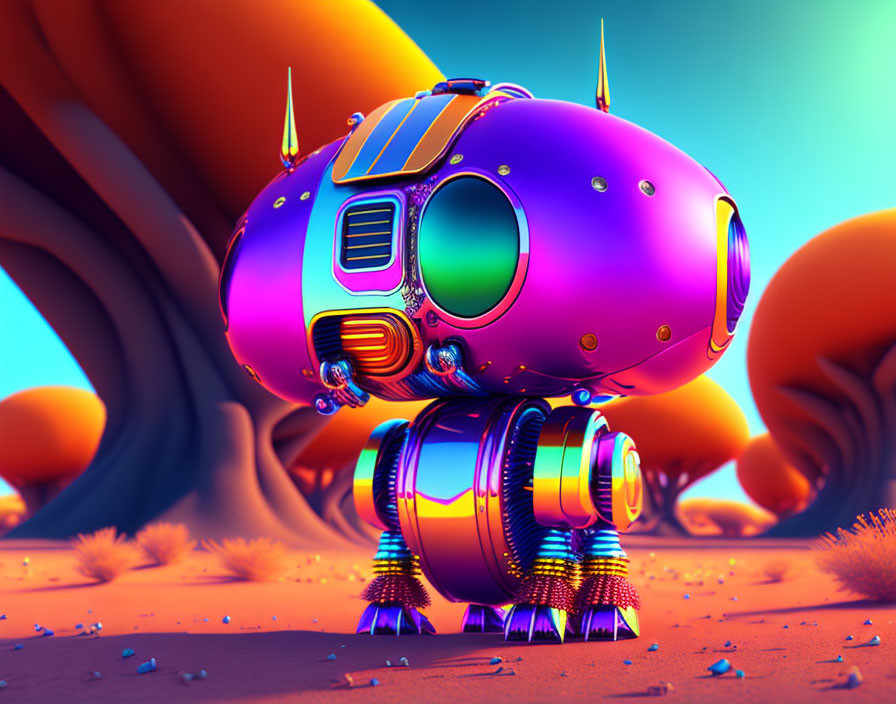 colorful robot on safari