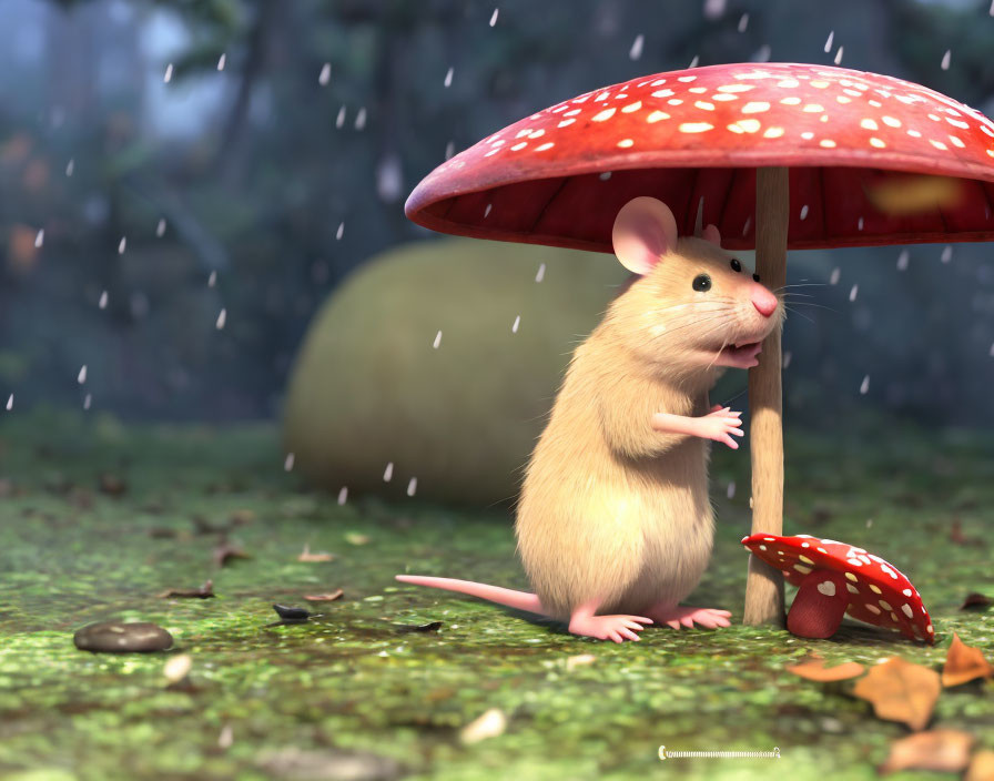 Mouse under umbrella
