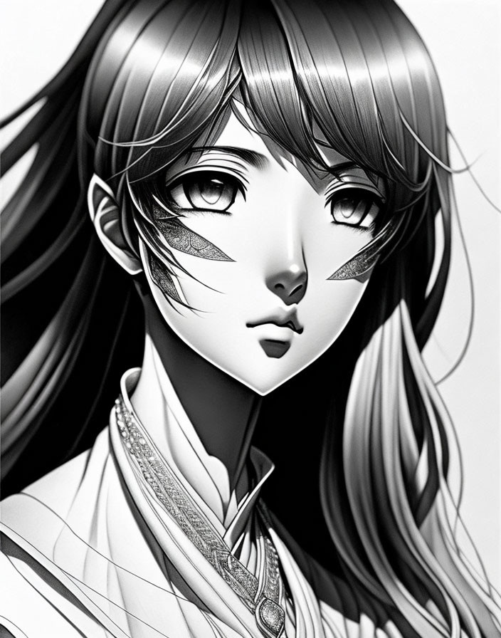 Highly detailed manga-like portrait
