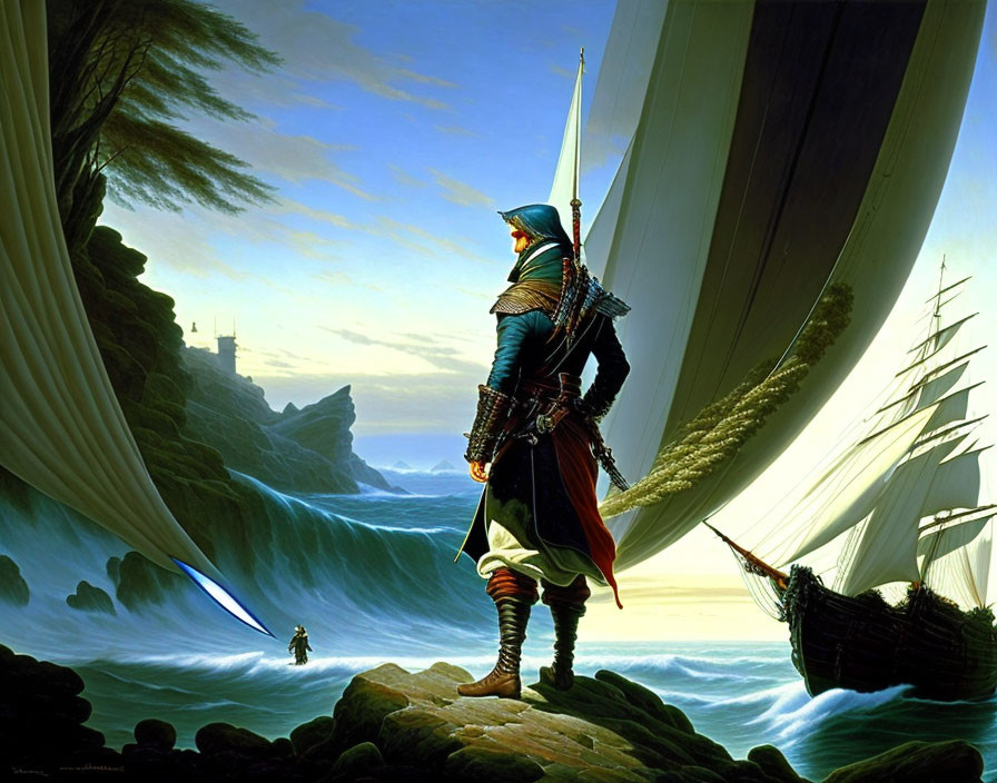 Pirate assassin standing on the coast