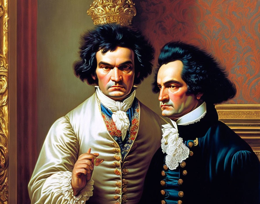 A classical painting of two composers