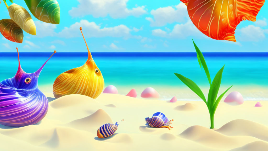 Snails on the beach