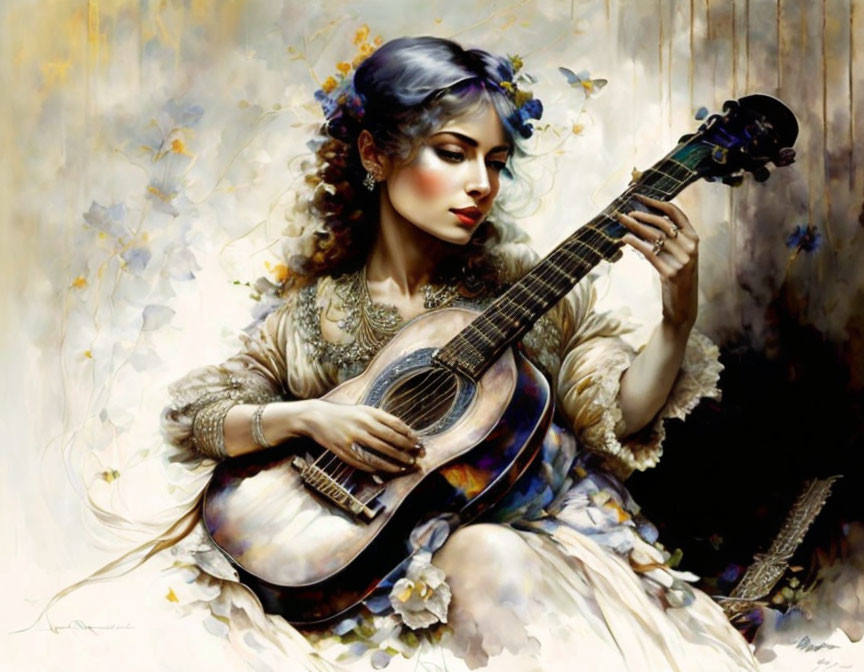 Woman playing Guitar