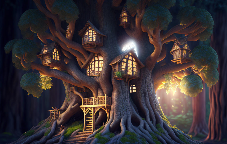 maison arbre de nuit
