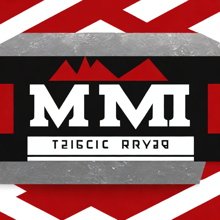Red and white zigzag background with mirrored text "MMI" and upside-down "T2I
