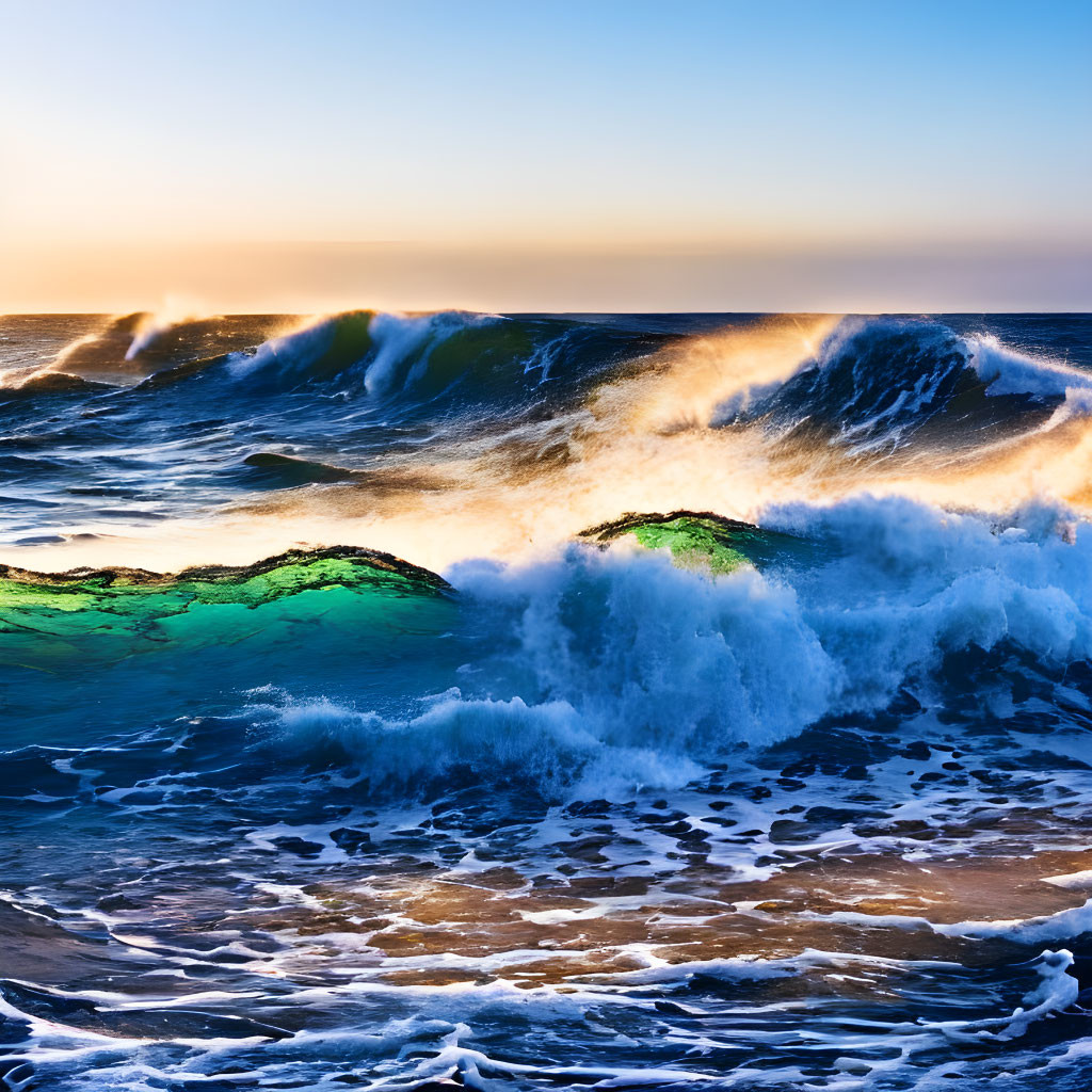 sea waves hitting the shore
