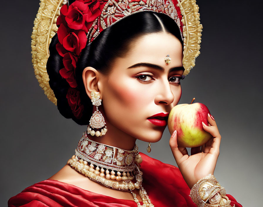 The New Snow White and her red apple