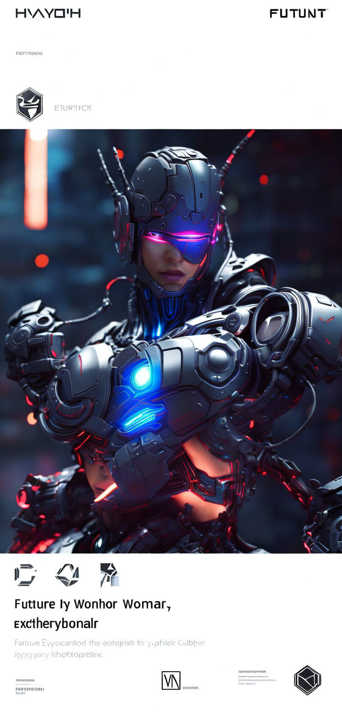 Cyberpunk cyborg woman 