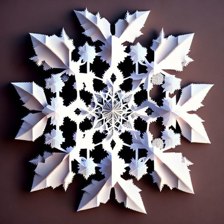 A snowflake. 3D paper cut