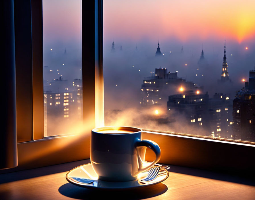 Good morning. By the window there is a cup...