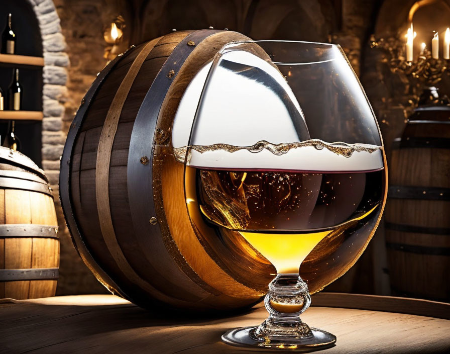  A large and beautiful wine barrel...