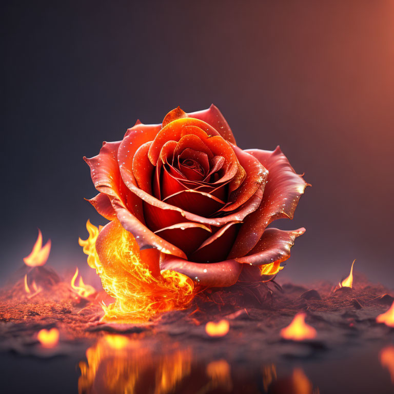  a rose made of fire ...
