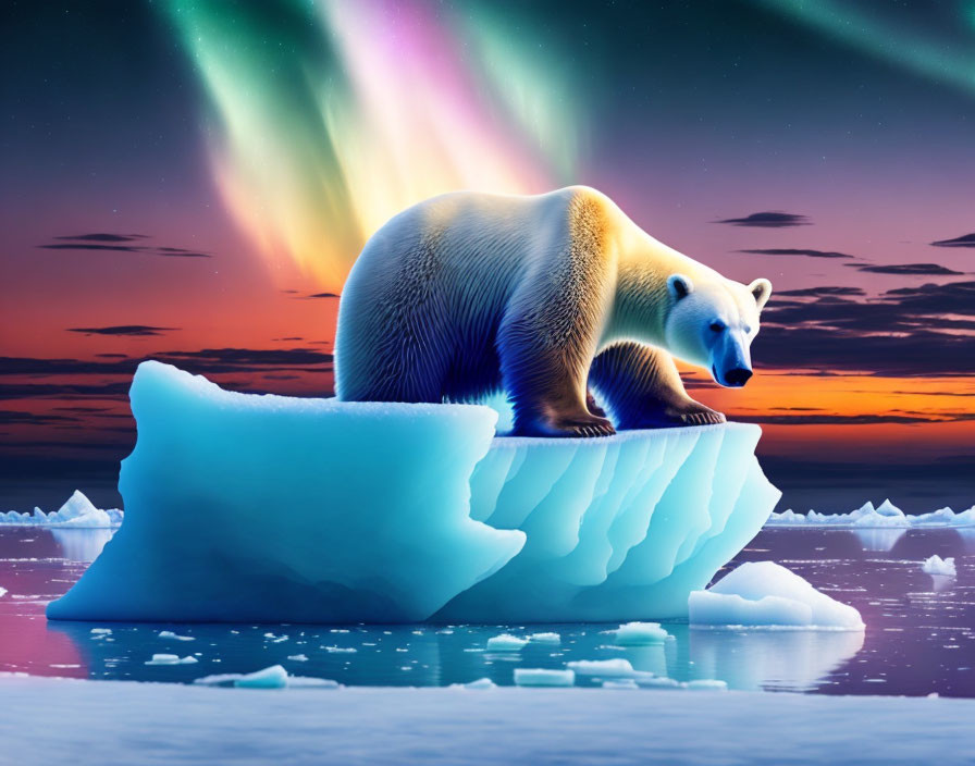  Polar bear on a floating iceberg in Antarctica!