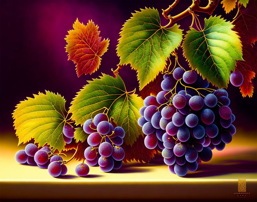 beautiful and intricate still life with grapes...