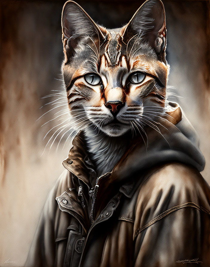 A rugged stray cat, highly detailed highly realist