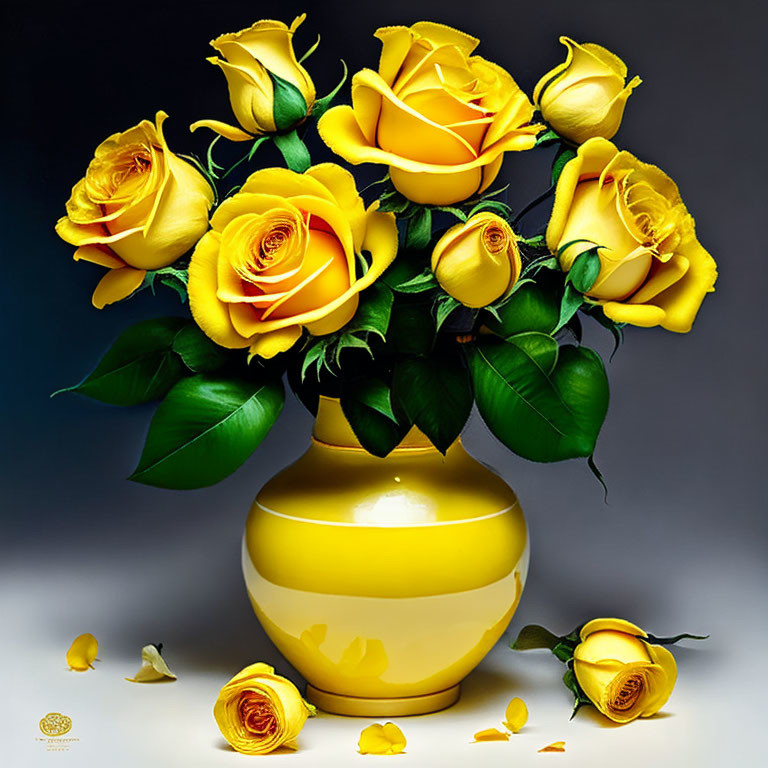 Yellow roses, bright and bold...